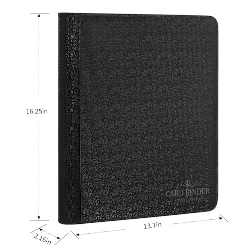 Toploader Binder,Toploader Hard Cases, 9-Pocket Pages Sleeves Hold up 288 Cards.Toploader Card Binder with Sleeves for “3×4” rigid，Card Holder(black) - color: black3, size: 9 Pocket 288 Toploader