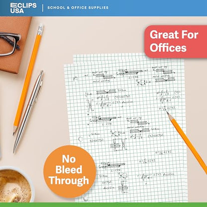 Graph Paper Loose Leaf Paper Quad Ruled Notebook Paper Quad Ruled 4” x 4” Square Lined Writing Filler Paper 10.5” x 8” 3600 Sheets 150 Sheets Per Pack 60 gsm (24 Pack) - size: 24 Pack