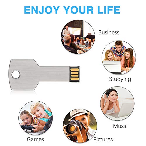 RAOYI 10 Pack 2GB USB Flash Drive USB 2.0 Metal Key Shape Memory Stick Thumb Drive Pen Drive-Silver - color: Silver, size: 2GB