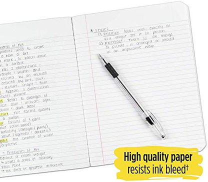 Five Star Composition Notebook, College Ruled Comp Book, Writing Journal, Lined Paper, Home School Supplies for College Students & K-12, 100 Sheets, 9-1/2" x 7-1/2", White (72490) - color: White