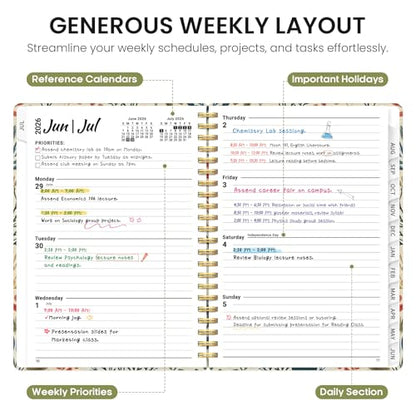 Planner 2026-2027, Academic Year Weekly and Monthly Calender Planner, from Jul 2026 - Jun 2027, Spiral Bound School Planning Book, Perfect for Teacher, Student, Women & Men, A4 (8.5" x 11"), Herbs - color: B-Herbs, size: (8.5"x11")a4