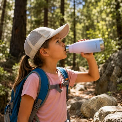 CHILLOUT LIFE 12oz Kids Insulated Stainless Steel Water Bottle, Leak Proof | Small Metal Water Bottle, Keeps Drinks Cold 24H & Hot 12H, Leak-Proof Screw Lid, Perfect for School, Travel & Sports - color: Cotton Candy