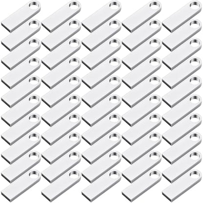 Fabbay 50 Packs 2.0 Flash USB Drives Bulk Waterproof Flash Thumb Drives Memory Pen Stick Small Mini Zinc Alloy Design for PC Computer Laptop Office School Data Storage Silver(2 Gb) - color: 2 Gb