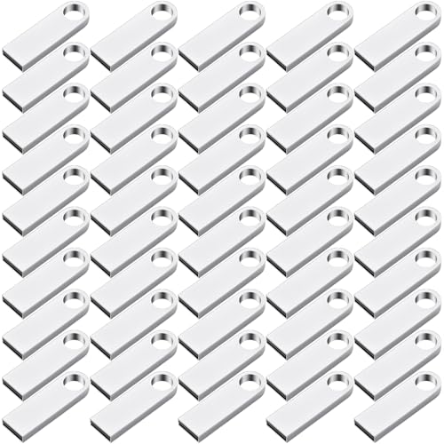 Fabbay 50 Packs 2.0 Flash USB Drives Bulk Waterproof Flash Thumb Drives Memory Pen Stick Small Mini Zinc Alloy Design for PC Computer Laptop Office School Data Storage Silver(2 Gb) - color: 2 Gb