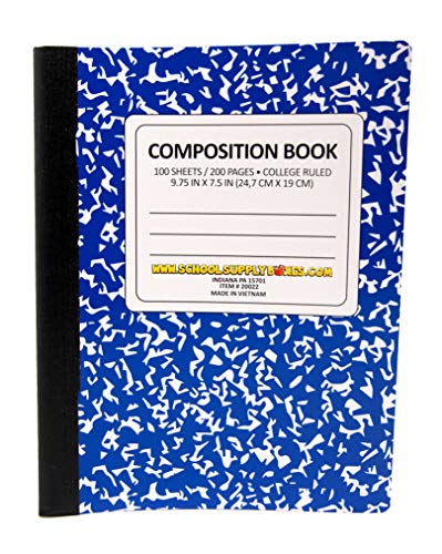 100 Sheet Composition Notebooks - School Supply Boxes - 5 College Ruled Writing Notebooks - 1 Black, 1 Red, 1 Green, 1 Blue, and 1 Yellow (College Ruled) - style: College Ruled