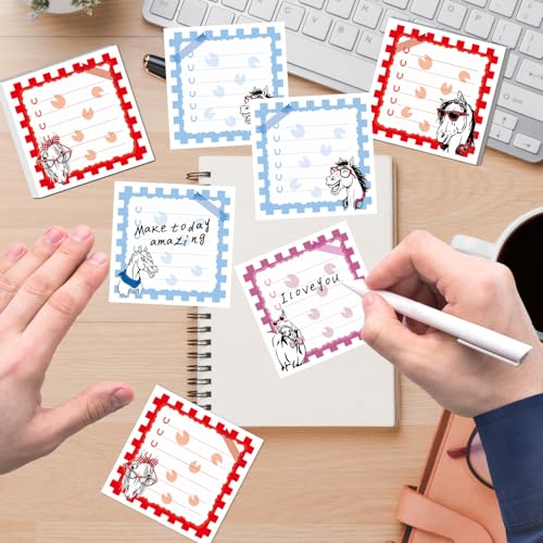 Funny Sticky Notes Gifts - 9 Pack Fun Horse Notepads 3x3 Inches, Funny Horse Self-Adhesive Memo Pads, Office Study Supplies Work Gag Gift for Coworkers Friends (450 Sheets) - style: Funny Horse