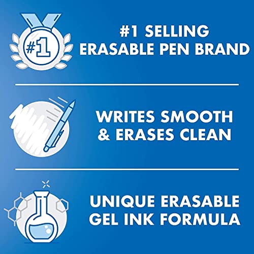 Pilot FriXion Synergy Clicker Erasable, Refillable, Retractable Gel Ink Pens, Extra Fine Point 0.5 mm, Pack of 12, Black, FriXion Erasable Pens 0.5 - Ideal for School & Office Writing - color: Black