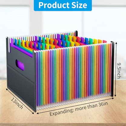 EOOUT Accordion File Organizer 36 Pockets, Letter A4 Size Expanding File Folder, Large Capacity Document Organizer with Blank Label for Office School