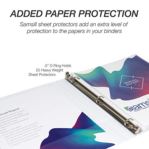 Samsill Durable 0.5 inch 3 Ring Binder, D Ring Binder, 100% Recycled Chipboard, White - color: White, size: 1 Pack, style: 0.5 Inch