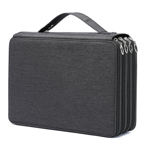 YOUNGCOL 200 Slots Colored Pencil Case Holder Large Capacity Color pencil organizer Storage (Black, 200 Slots) - color: Black, size: 200 Slots