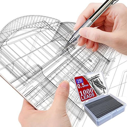 1000Pcs Mechanical Pencil Lead Core 0.5 0.7 0.9 1.3 2mm 2B Large Capacity Replaceable Pencil Refill Student Gift Box (1.3mm)