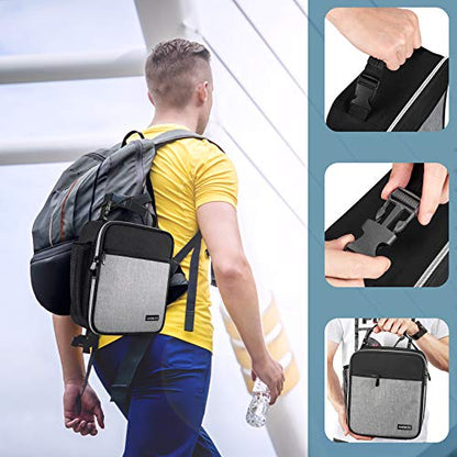 Lunch Bag, Durable Insulated Lunch Box Reusable Adults Tote Bag Lunch Bag for Men, Women, Adults (Black Gray) - color: Black Gray