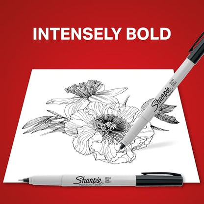 Sharpie Permanent Marker, Ultra Fine Point, Black, 1 Count