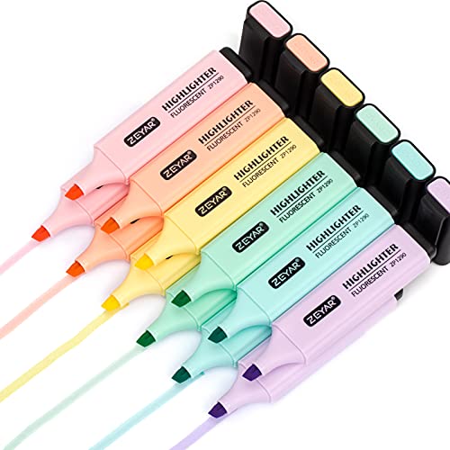 ZEYAR Highlighter, Macaron Colors Chisel Tip Marker Pen, AP Certified, Assorted Colors, Water Based, Quick Dry(2 Sets Macaron) - color: 2 Sets Macaron