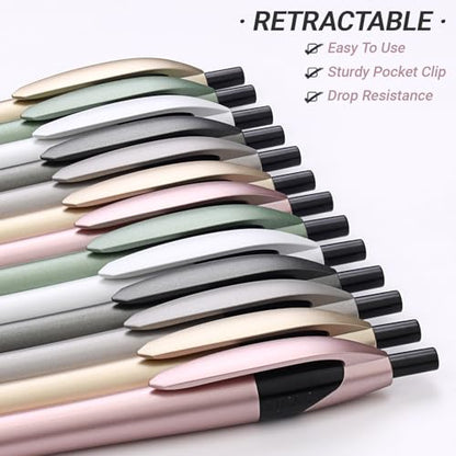Pens Bulk, 60 Pack Gripped Slimster Ballpoint Pens -Luxe Metallic | Black Ink 1.0mm No Bleed No Skip Smooth Writing, Aesthetic Office Pens for Teacher Student, Front Desk & Corporate Gifting - style: Metallic