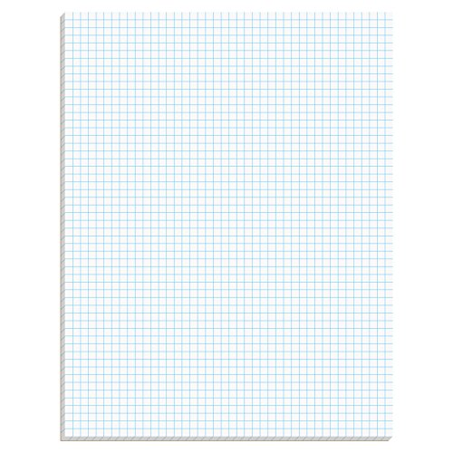 Ampad Efficiency Quadrille Pad, 8-1/2 x 11, White, 5x5, 50 Sheets per Pad, 10 Pads per Pack (22-032C) - size: 8-1/2 x 11
