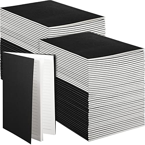 Mimorou 100 Pcs Journals Notebooks Bulk - Kraft Softcover A5 Small Notebooks 5.5 Inch x 8.3 Inch Notepads with 60 Page 30 Sheet for Writing Sketch Travel Office Supplies(Black,Lined) - color: Black, style: Lined