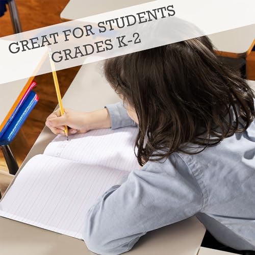 Primary Composition Notebook K-2, Primary Journal Grades K 2, Preschool, 1st Grade, Kindergarten Notebooks, Primary Ruled - 9.75″ x 7.50″ - Sturdy Covers - 100 Sheets - Assorted Colors - (12 Pack) - style: 12 Pack