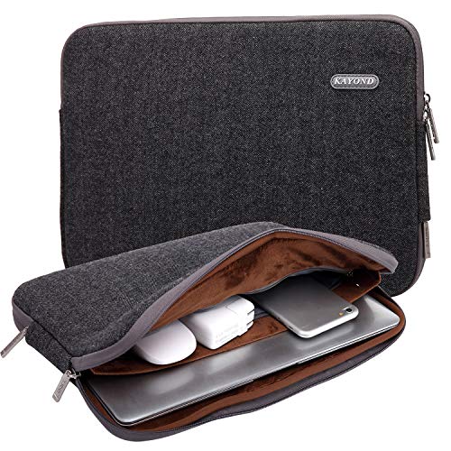 KAYOND Herringbone Woollen Water-Resistant for 13-13.3 Inch Laptop Sleeve Case Bag (13-13.3 Inches, Black) - color: Black, size: 13-13.3 Inches