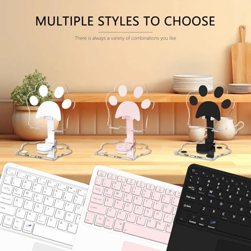 for Bluetooth Keyboard Touchpad Built, Cute Tablet Stand Adjustable & Foldable, Wireless Rechargeable Bluetooth for iPad, iPad Pro/Mini/Air, Samsung Xiaomi Tablets, etc -Pure Black - color: C-Touchpad Keyboard-Pure BLACK