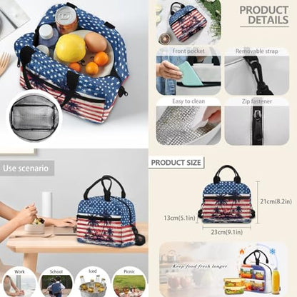 American Flag Coconut Tree 3PCS Kids Backpacks for Teen Girls Boys, 17 Inch School Bookbag Set with Lunch Bag Pencil Case 3 in 1 Lightweight Daypacks for Middle High School Students - color: American Flag Coconut Tree