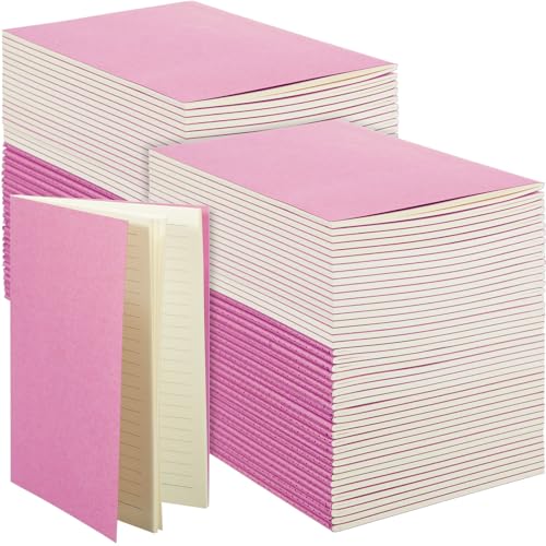 Mimorou 100 Pcs Journals Notebooks Bulk - Kraft Softcover A5 Small Notebooks 5.5 Inch x 8.3 Inch Notepads with 60 Page 30 Sheet for Writing Sketch Travel Office Supplies(Pink,Lined) - color: Pink, style: Lined