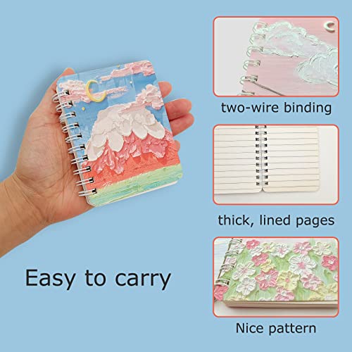 12 PCS Cute Notes Mini Notebook, A7 Diary Writing Subject Memo Book Planner with Lined Paper for Travelers, Class and Office, Floral Patterns Portable Pocket Journal Steno Memo Notebook, 12 Patterns