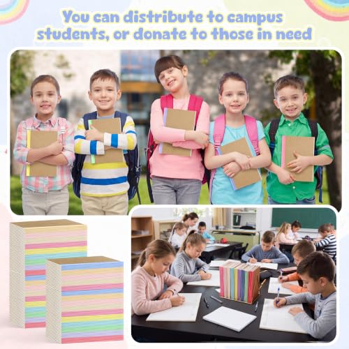 Handepo 100 Pack A5 Composition Notebooks Bulk 5"x8" Wide Ruled Soft Cover Journals, 60 Pages Composition Notebooks Bulk School Supplies for Students Classroom Office - color: Fresh Macaron, size: A5