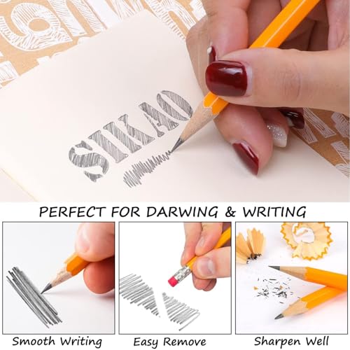 Pencils, 12Pack Number #2 HB Wood Pencils with Erasers for Kids Sketching Drawing, Classroom Must Haves Essentials for Teachers, School Supplies