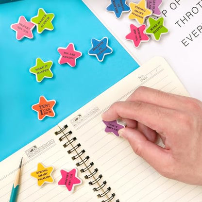 Pencil Eraser for Student Reward Classroom Prizes Birthday Gift Filler Supplies (Motivational Star-Shaped-120pcs)