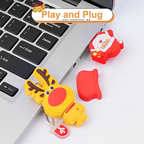 5 Pack USB Flash Drive Christmas Style 16GB New Year Gifts for Family and Friends, BorlterClamp USB 2.0 Drive Memory Stick of Santa Claus Christmas Tree Snowman Patterns Cute Pen Drive - color: Christmas Style 16GB*5