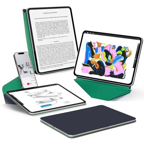 MOFT Dynamic Folio Case for iPad Pro 12.9" (6th 2022 | 5th 2021 | 4th 2020), Slim Magnetic Stand Case with 20+ Viewing Angles, Auto Wake/Sleep, Ultra Thin, Navy Blue x Oz Green - color: Navy Blue x Oz Green, size: iPad Pro 12.9"(6th 2022/5th 2021/4th 2020