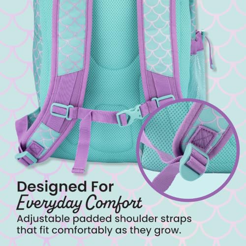 Bentgo Kids 2-in-1 Backpack & Insulated Lunch Bag - Durable 16” Backpack & Lunch Container in Unique Prints for School & Travel - Water Resistant, Padded & Large Compartments (Mermaid Scales) - color: Mermaid Scales