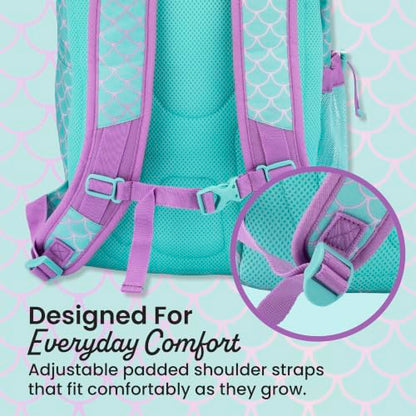 Bentgo Kids 2-in-1 Backpack & Insulated Lunch Bag - Durable 16” Backpack & Lunch Container in Unique Prints for School & Travel - Water Resistant, Padded & Large Compartments (Mermaid Scales) - color: Mermaid Scales