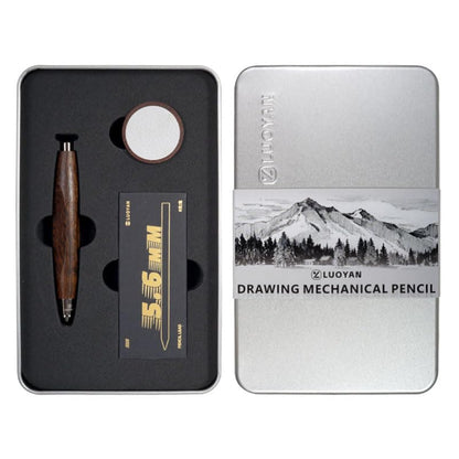 Rosewood Clutch Pencil 5.6mm Lead Holder Gift Set with Sharpener and Box of Leads, Chubby Octagonal Barrel Wooden Sketching & Drawing Pencil for Artists (Rosewood Triangular Barrel) - style: Rosewood Triangular Barrel