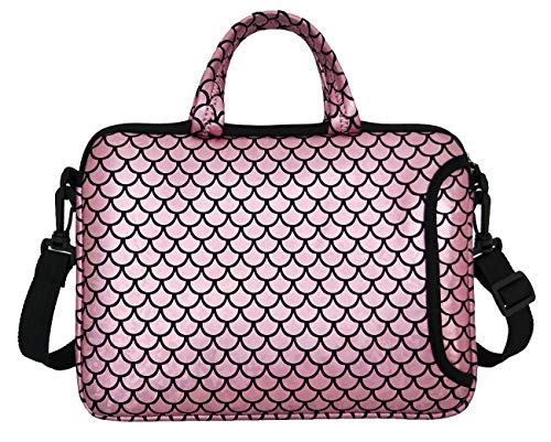 11.6-Inch Laptop Shoulder Messenger Carrying Bag Case Sleeve For 11" 11.6" 12" 12.5 inch Macbook/Notebook/Chromebook - color: Pink