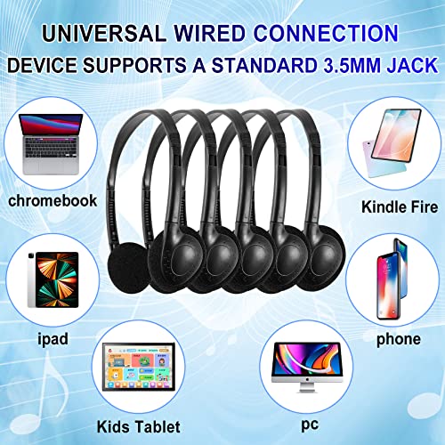 CN-Outlet Wholesale Kids Headphones in Bulk 25 Pack for School Classroom Students Children and Adults - Black - color: Black, size: 25 PACK