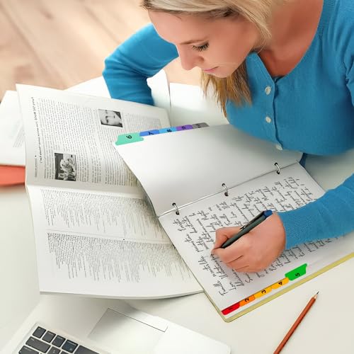 Tab Dividers for 3 Ring Binders – 6 Sets, 1–10 Numbered Index Dividers with Table of Contents – 8.5 x 11 in, 3-Hole Punched – Binder Dividers for School, Office, Filing, Organizing - 6 Pack - size: 1-10 Tabs