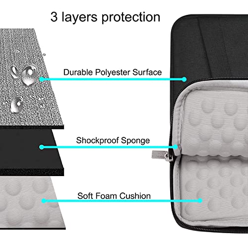 MOSISO Laptop Case 13.3 inch, 13-13.3 inch Laptop Sleeve, Black | Compatible with MacBook Neo/Air 13.6/Pro 13/Pro 14, HP Dell ASUS Lenovo, Polyester Vertical Bag with Bevel Pocket&Handle&Belt