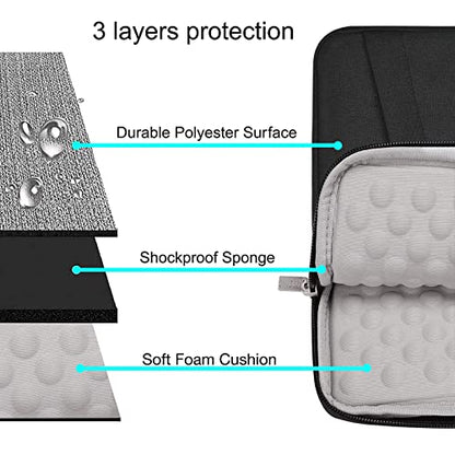 MOSISO Laptop Case 13.3 inch, 13-13.3 inch Laptop Sleeve, Black | Compatible with MacBook Neo/Air 13.6/Pro 13/Pro 14, HP Dell ASUS Lenovo, Polyester Vertical Bag with Bevel Pocket&Handle&Belt