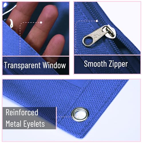 Mr. Pen- Pencil Pouch for 3 Ring Binder, 2 Pack, 10"x6.75", Smooth Zipper | Clear Window, Large Capacity Pencil Case with 3 Reinforced Grommets for School, Office, Supplies Storage | Clear Window, Large Capacity Pencil Case with 3 Reinforced Grommets for
