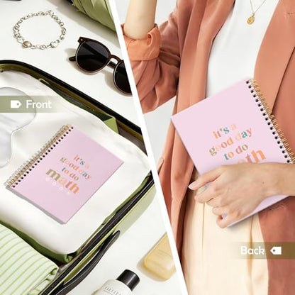 Boho Math Teacher Gift Spiral Notebook Journal, It's a Good Day to Do Math Pink Journal for Notes Planning, Preppy Gift for Teachers Coworkers Students, 5.5 x 8.3 Inch - color: Math teacher