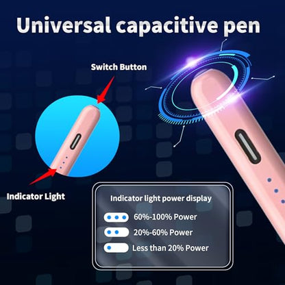 Stylus Pen Android for Samsung Galaxy Tab A11+/A11/A9/A9Plus/A8/A8plus/A7/A7lite Push-Button Switch, Accurate Writing, +2Nibs&Long Battery Life(NW Pink) - color: NW Pink