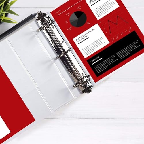 3 Ring Binder, Professional D Ring 5 Inch, Presentation Folder for Standard Pages 8.5 x 11 with Pockets, Crystal Clear View White (4 Pack) - color: White, size: 5 Inch (4 Pack)