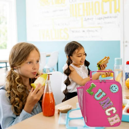 GYEUKHAM Insulated Lunch Bag for Women Girl Teen large Insulated Kid Lunch Bag,Large Reusable Cute Cooler Bag for School Work Picnic,Rose Red - color: Rose Red