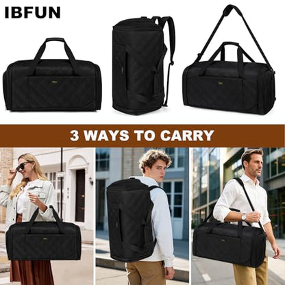 Convertible Garment Bags for Travel - Carry on Garment Duffle Bag with Backpack Straps for Men Women, 4 in 1 Large Travel Duffel Bags with Shoes Compartment Hanging Suit Dress Weekender Bag 3pcs Set - color: D2-Black