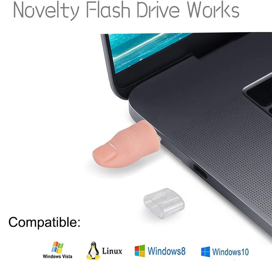 Fun Flash Drive 32GB, AreTop USB2.0 Creative Novelty Miniature Thumb Shape | Flash Drive Cool 32GB Thumb Drive Memory Stick USB Drive Novelty Jump Drive Pendrive for Kids Gift - size: 32GB, style: Thumb