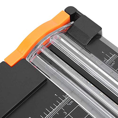Portable Sliding Paper Trimmer, Paper Tool for Craft, and School Supplies, 310mm Cutting Size with Folding Ruler, ABS Plastic Photo Label
