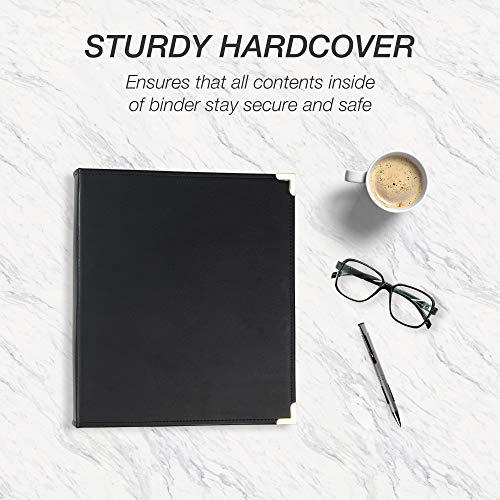 Samsill Classic Collection Leather 3 Ring Binder, Executive Presentation Portfolio, 1.5 Inch (Holds 325 Sheets), Brass Round Ring, Black - color: Black, size: 1.5 Inch, style: Classic