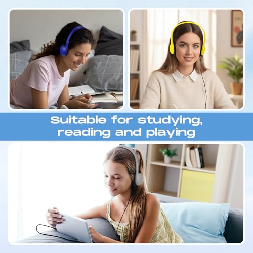 Yunsailing 30 Pack Bulk Over Ear Headphones Set On Ear Headsets Earphones with Adjustable Headband and 3.5mm Plug for Group Learning, Computer Lab, Library, Online Lesson (Macaron Color) - color: Macaron Color